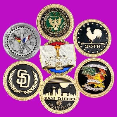 China Export to Europe and America Custom Commemorative Coin Navy 3D Metal Gold Coin Military Silver Plated Blank Challenge Coin for sale