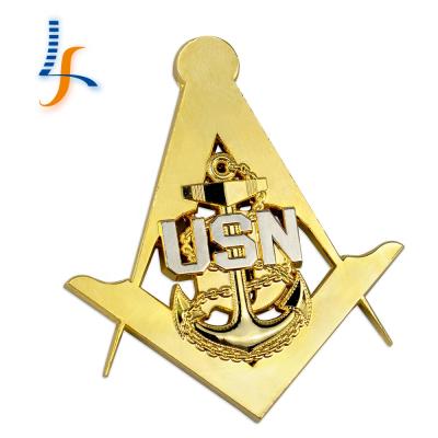 China Export to Europe and America Metal 3D Free Masonic Blank Antique Gold Souvenir Metal USN Challenge Military Coin for sale