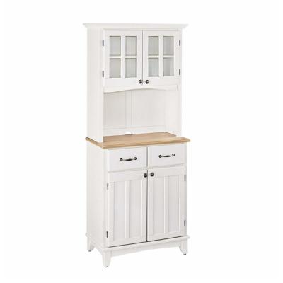 China PANEL Cheap White Black Kitchen Island Furniture Rack Along Corner Microwave Shelf Storage Cabinet With Hutch for sale