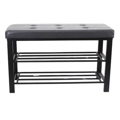 China Seating+Folding Customized Modern PVC Metal Leather Shoe Rack Benches Modern Custom Living Room Cardboard Box Seating Iron Yes! shanghai welcome port for sale