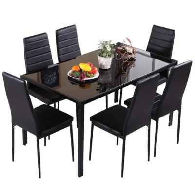 China (Other) 6 Chairs Adjustable Cheap Dining Table Set Modern Classic 8 Seat Luxury Glass Dining Table Set for sale