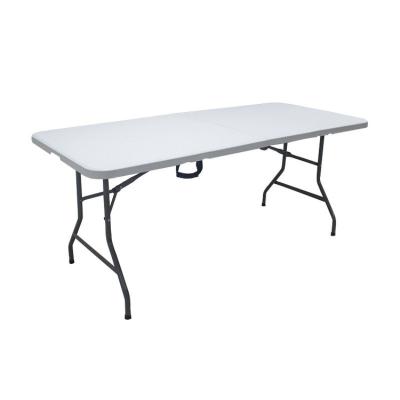 China Modern Supply HDPE Garden Rectangle Foldable Plastic Picnic White Portable Camping Half 6ft Folding Outdoor Table Manufacturer for sale