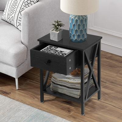 China Sofa End Table Square Narrow Extendable Side Modern Cube Stand Bedside Bedroom Bedside Living Room Coffee Tables Metal Wood Shape for sale