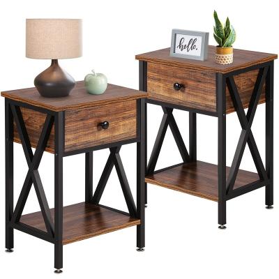 China Sofa End Table Square Narrow Extendable Side Modern Cube Stand Bedside Bedroom Bedside Living Room Coffee Tables Metal Wood Shape for sale