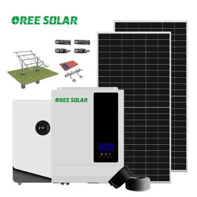 China Home Hybrid Solar Photovoltaic System 5000w PV 5kwp 5k Watt Hybrid Solar 5kw PV System With Batteries for sale