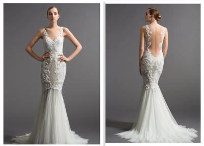 Cina Misura alla moda di bianco e vestito da sposa dal chiarore, misura senza maniche e vestito di Tulle del chiarore in vendita