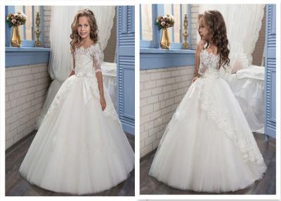 China Pretty Beautiful Flower Girl Dresses / Cute White Lace Flower Girl Dress for sale