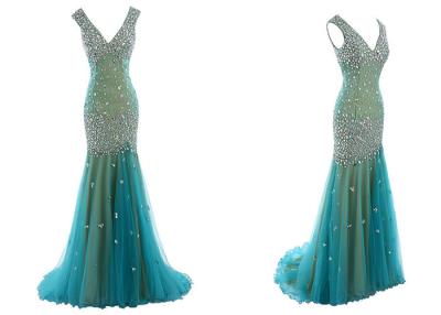 China Beaded Crystal Prom Evening Gowns For Beautiful Girls And Ladies Sweet Heart for sale