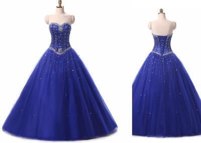 China Elegant Quinceanera Royal Blue Prom Dresses With Jacket Beads Corset for sale