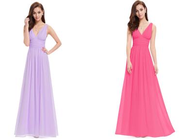 China Long Chiffon Cocktail Prom Evening Gowns For Bridesmaid Multi Colors Optional for sale