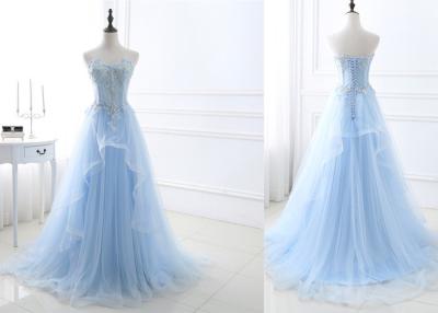 China Boutique Maxi Party Prom Evening Gowns With Embroidered Pearls Decoration for sale