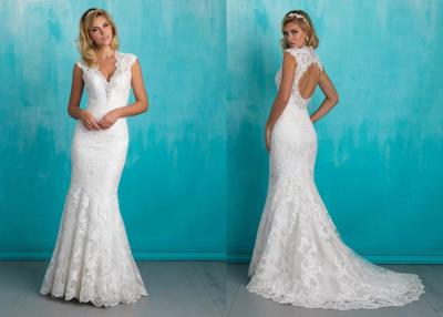 China Classic Short White Sheath Wedding Dress , Romantic Sheath Mermaid Wedding Dresses for sale