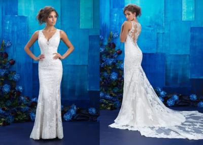 China Custom Strapless Sheath Column Wedding Dress For Fitted Bride And Ladies for sale