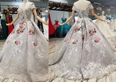 China Sample Long Tail Wedding Dressing Gowns / Arabian Luxurious Wedding Party Dresses for sale