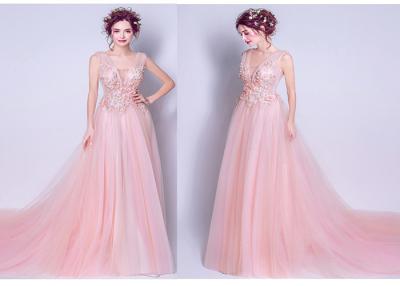 China Classic Light Pink Bridesmaid Dresses / Traditional Strapless Bridesmaid Dresses for sale