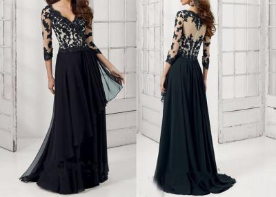 China Black Sexy Young Mother Of The Bride Dresses European Style CZ Diamond Decoration for sale