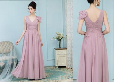 China Pink Beaded Mother Of The Bride Dresses , Long A Line Mother Of The Bride Dresses for sale