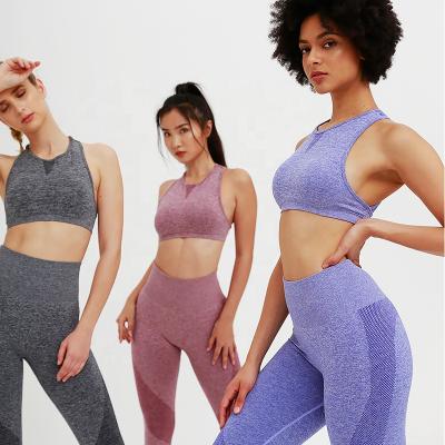 China Ptsports High Quality Antibacterial Fitness Gym Wear Set Fitness Wear Sports Sets Yoga Seamless Sets for sale