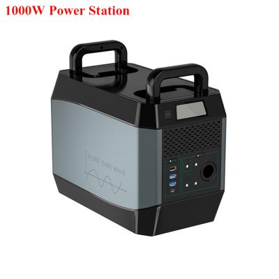 China Usb Type C 1024Wh DC AC 1000W Lithium Battery Bank Portable Power Station For Fishing Outdoor Camping Home for sale