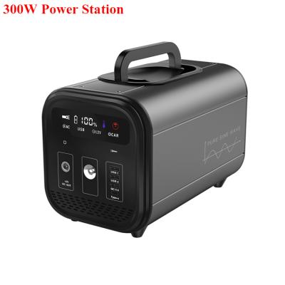 China Type C Lifepo4 Power Station Camping Backup Generator 300Watt Home Outdoor Solar Power Banks Portable Power Station for sale