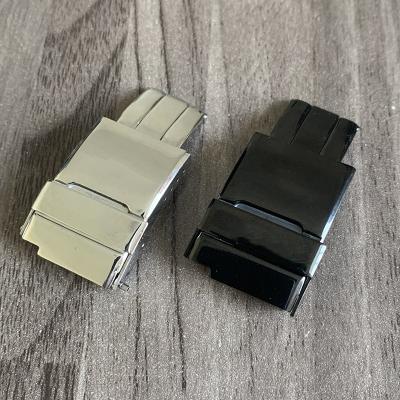 China 20mm High Quality 316L Stainless Steel Buckle Watch Band Double Click Clasp Strap Folding Super Polishing Buckle for sale