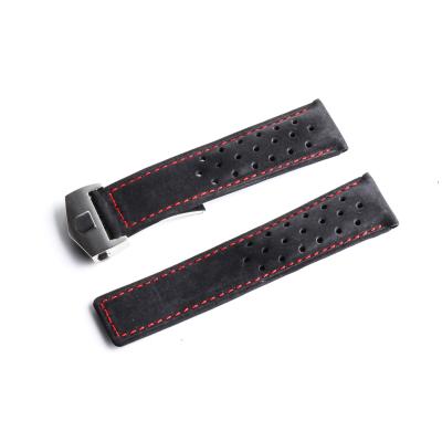 China Fashion\Luxury Popular Genuine Leather Watch Band Strap Folding Buckle Watch Band Strap Watch Strap Watch Band Dress Watch 20MM 22MM Genuine Leather Accessories for sale