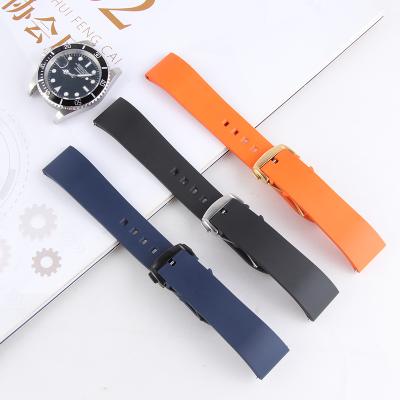 China 20mm 22mm 24mm Fluorine Rubber Watchbands Quick Release Silicone Watch Band Strap Waterproof Rubber Watch Strap for sale