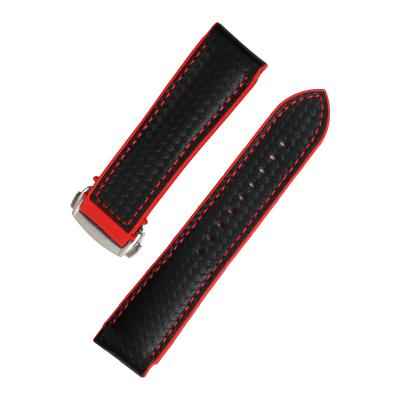 China Fashion \Watch Strap 24mm Popular Luxury Silicone Rubber Watch Accessories Parts Strap Watch Band Dress Watch 18mm 20mm 22mm With Folding Buckle Wholesales for sale