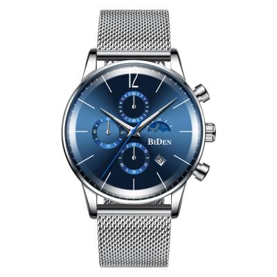 China Hot Selling Waterproof Stainless Steel Men's Quality Watches In Minimal Wristwatches Moonphase Clock Watches for sale