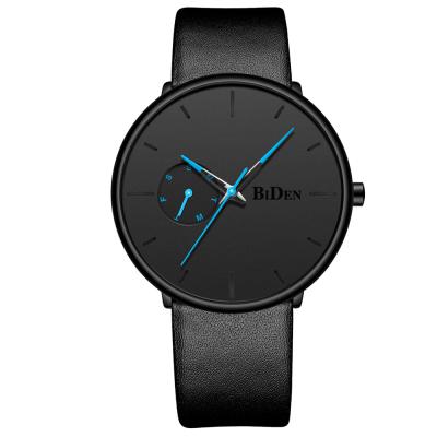 China Water Resistant BIDEN Quality Leather Band Men Watch OEM Logo Quartz Wrist Watch Private Label Custom Watch for sale