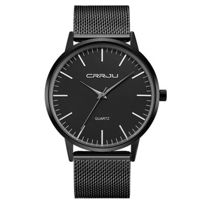 China Crrju Bestselling Water Resistant 2117 Ultra Thin Simple Mesh Stainless Steel Men Watch Design Man Quartz Watches Minimal for sale