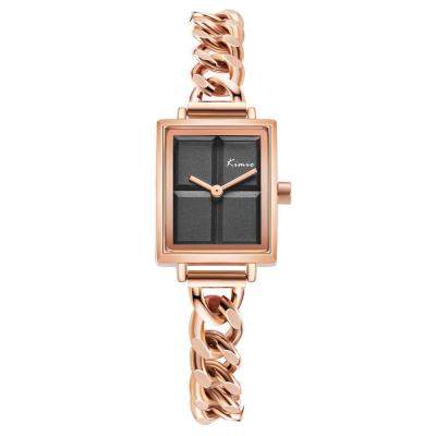 China New Fashion KIMIO K6412S Square Watch Women Ladies Bracelet Steel Chain Wrist Watch Water Resistant for sale