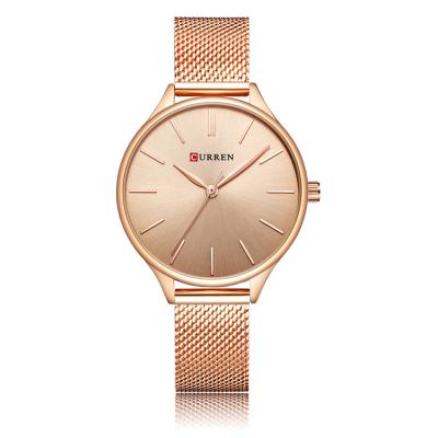 China 2018 New Modern Water Resistant Curren Brand Women's Watches Mesh Bracelet Quartz Fashion Lady Watch for sale