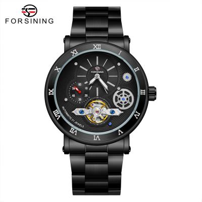 China New Arrival FORSINING Luxury Leather Automatic Watch Mechanical Watch Male Water Resistant for sale