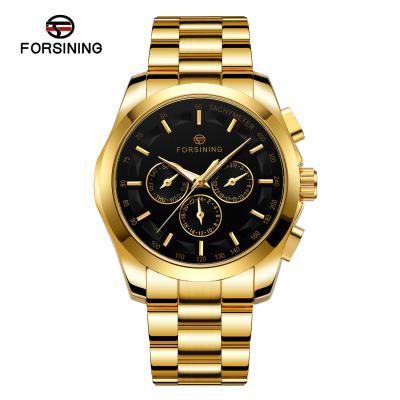 China New Arrival FORSINING Luxury Leather Automatic Watch Mechanical Watch Male Water Resistant for sale