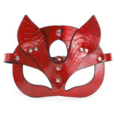 China Flirting Women Face Sexy Sex Bondage Fetish PU Leather Eye Mask Harness Gothic Garter Tools For Cosplay Costume for sale