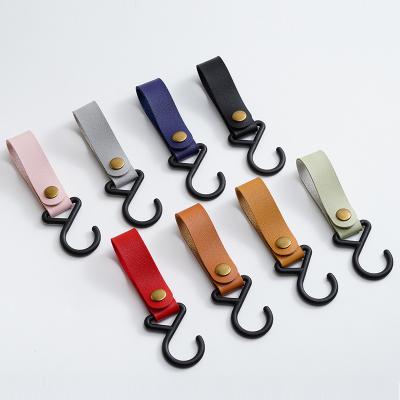 China / Outdoor PU Leather Hooks Camping Hiking Hanging Clothes Durable Storage Hanger For Camp Supplies Hiking Hanger for sale