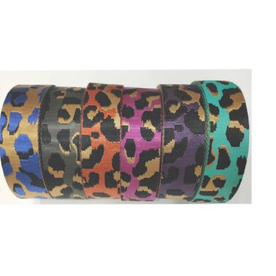 China Color User-Friendly 50mm Wide Webbing Leopard Belt DIYBag Accessories Imitation Nylon Webbing for sale