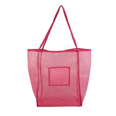 China New Viable Bag Fashion Transparent One-Shoulder Shopping Hollow Mesh Beach Bag Large Capacity Mesh Bag for sale