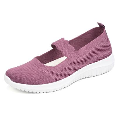 China Stylish Flat Style Fifties Retro Soft Sole Flat Ladies Aunty Summer Flat Shoes Breathable Flat Women for sale