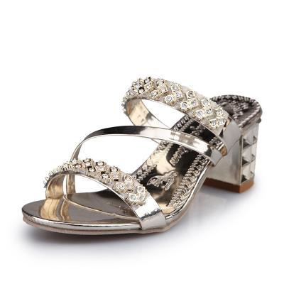 China New summer version women Korean light fish sandals beach say rhinestone ladies high heel lipstick sandals for sale