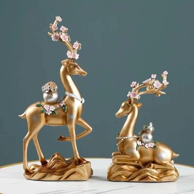 China Modern minimalist lightweight luxury family of three deer porch TV cabinet decoration wine cabinet decoration home accessories for sale