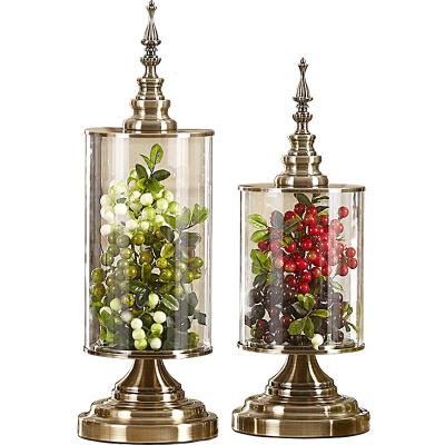 China High Quality European Home European Home Accessories Handwork Decor Accessories Decorative Glass Vase With Lid for sale