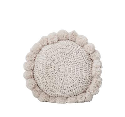 China PLHAN New Handmade Classic Round Ball Pattern House Soft Pillow Pompom Bed Cushion for sale