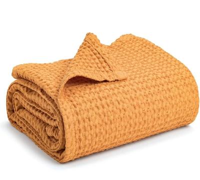 China SZPAN Style 100% Cotton Waffle Baby Blanket Modern Cozy Pure European And American Gender Neutral Colors For Babies Bedding Receiving Wraps for sale