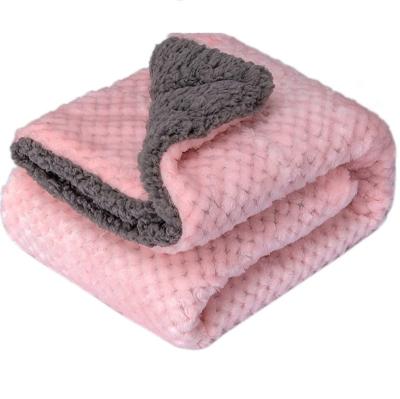 China PLHAN Mechanical Wash Plush Luxury Warm Fleece Sherpa Customized Pet Blanket For Dog Bed And Cat Bed for sale