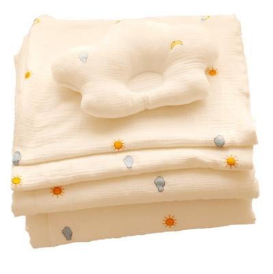 China PLHLI 100%Organic Cotton Kids Flame Retardant Muslin Sheets 4 Layers Newbor for sale