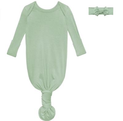 China PLHAN Breathable Super Soft Tank Top Knit Sleep Dress Bamboo Baby Knotted Robes Wraps Sleepwear Knotted Sleeping Bags for sale