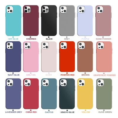 China Shockproof for iphone 13 mini case original soft shockproof all edge and camera protection liquid silicone cover phone case for sale