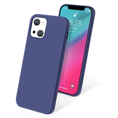 China 2021 hot sale fluff solid color inner liquid silicone shockproof cover soft shockproof phone case for iphone 13 for sale